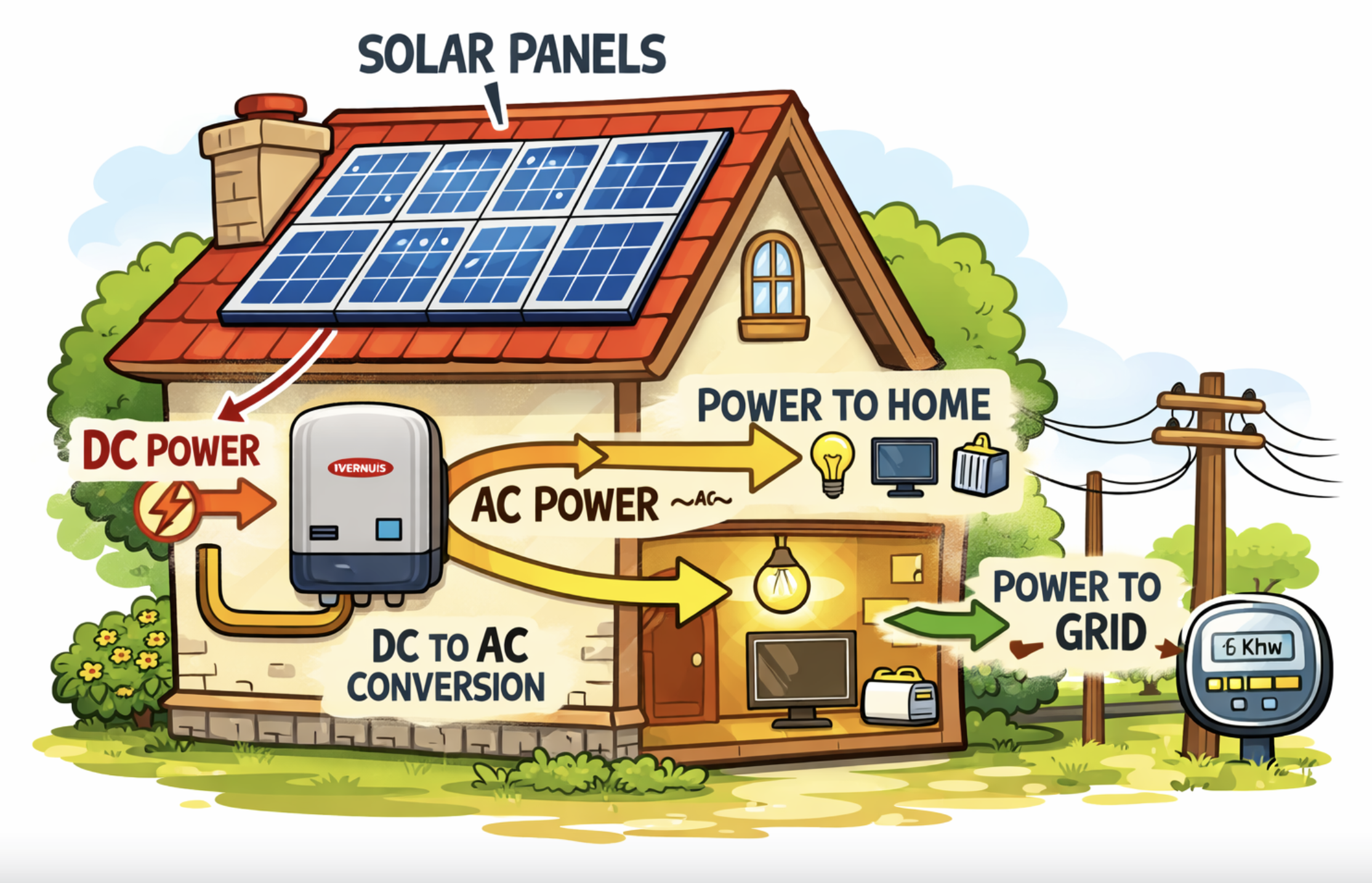 Fronius solar inverter mounted on a wall