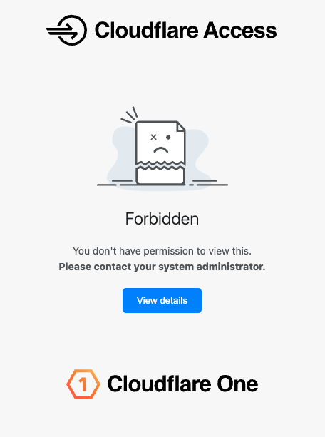 Cloudflare Access login prompt shown when visiting the protected site
