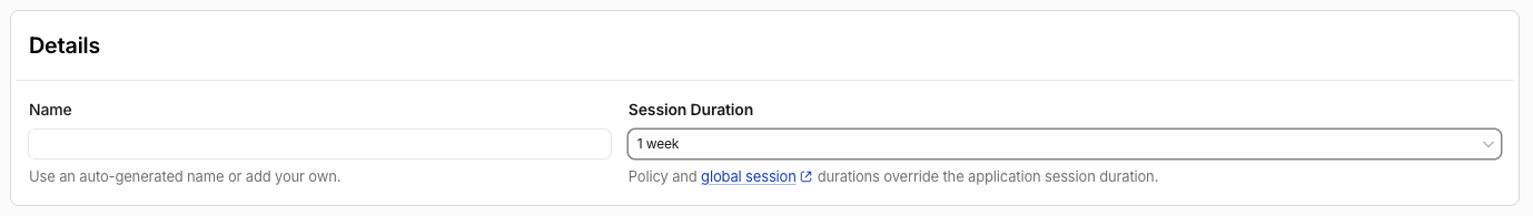 Cloudflare Access session duration setting