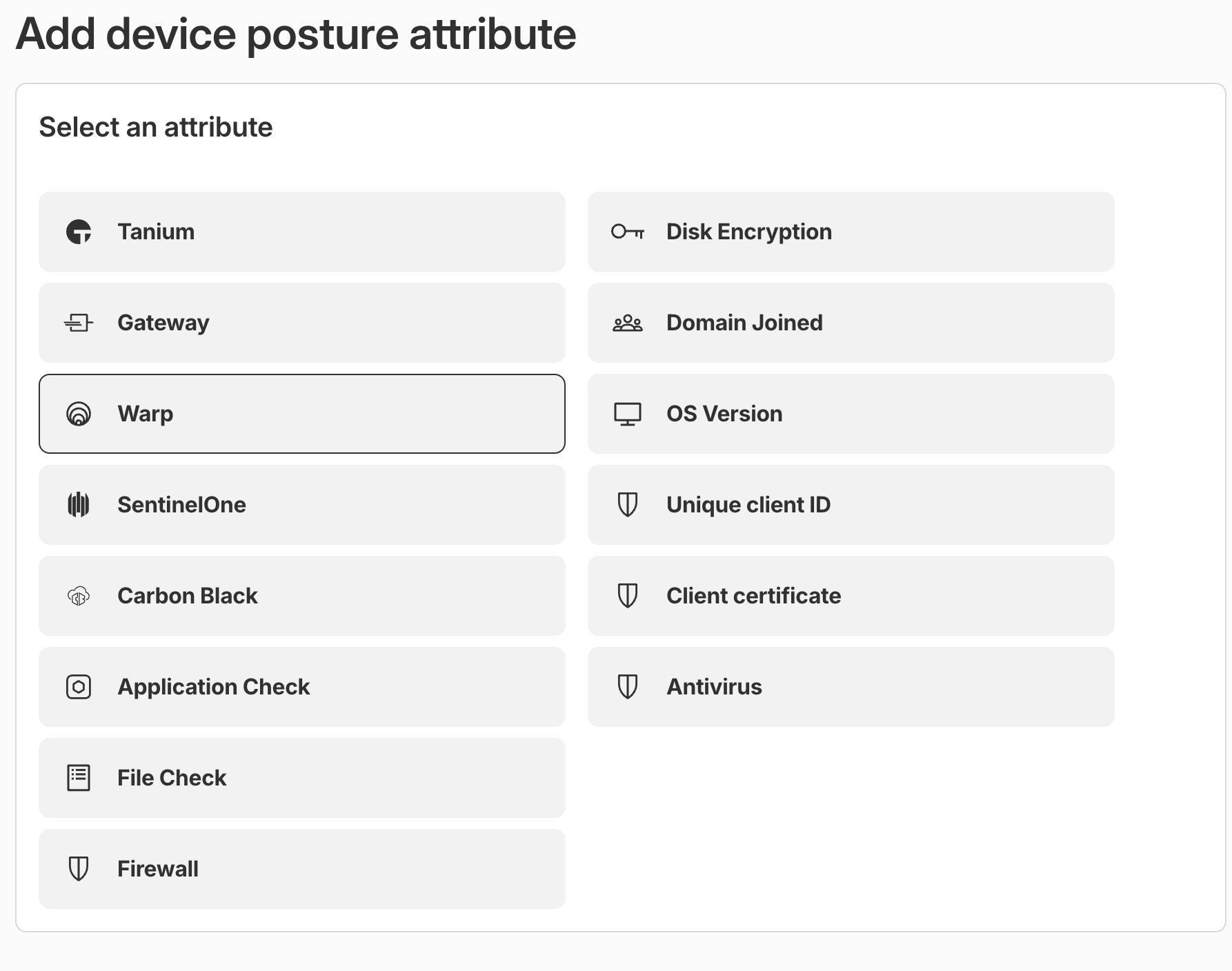 Adding a WARP device posture check in Cloudflare Zero Trust