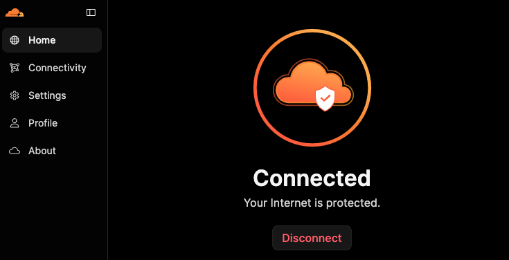 Cloudflare One Client connect button